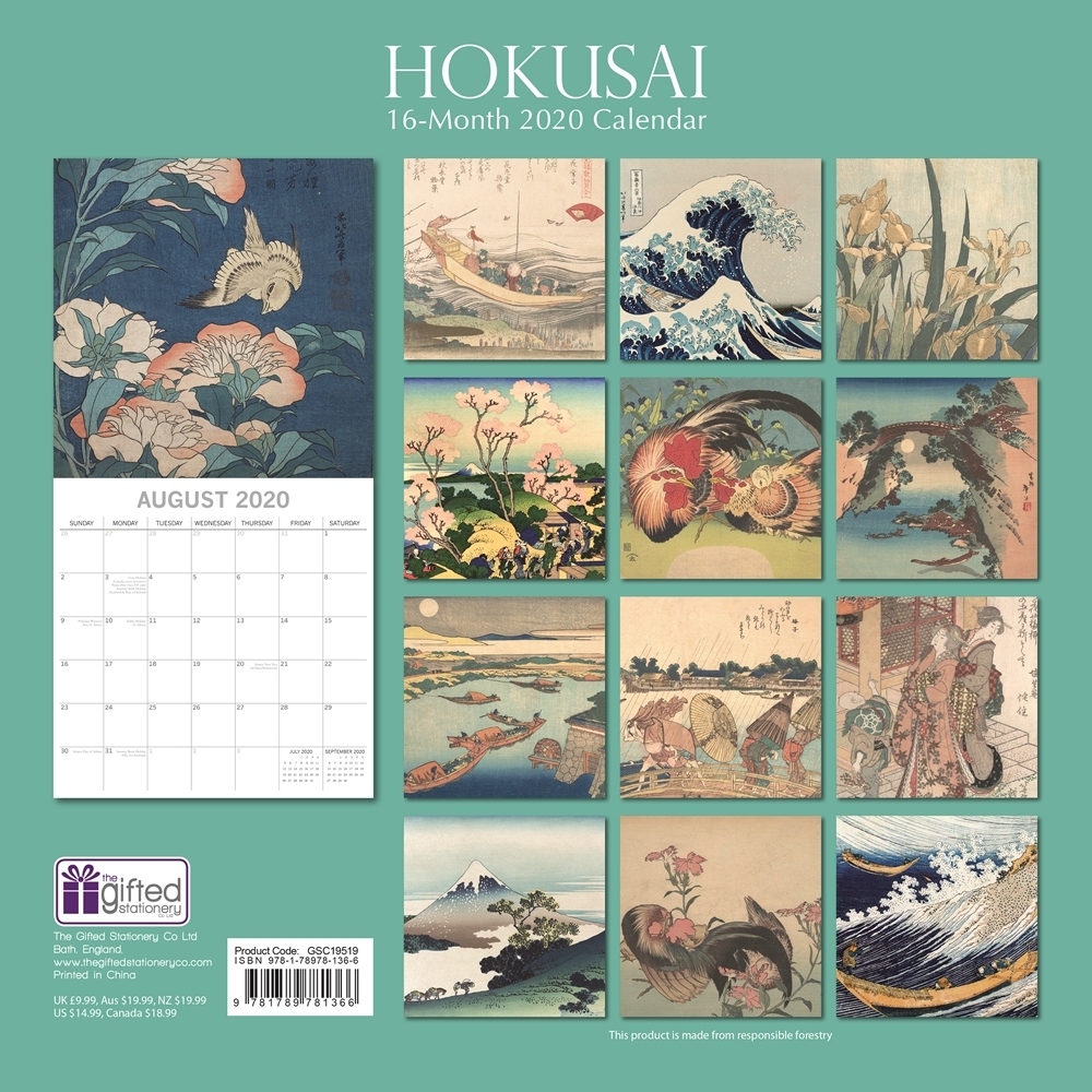 Collectibles 2020 Wall Calendar 16 month Premium Square 30x30cm Hokusai