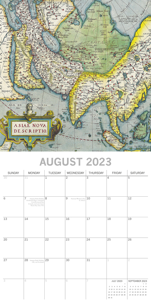 Antique Maps - 2023 Square Wall Calendar 16 month by Gifted Stationery