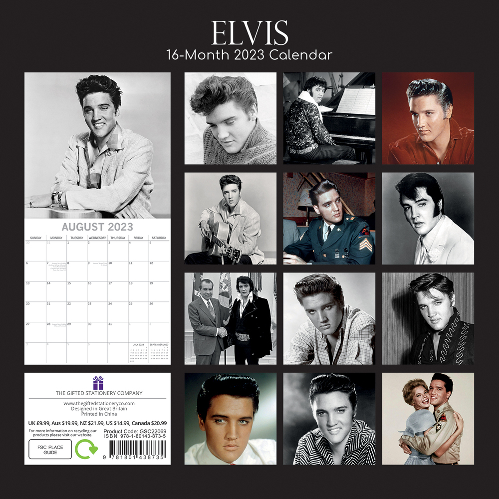 Elvis - 2023 Square Wall Calendar 16 month by Gifted Stationery