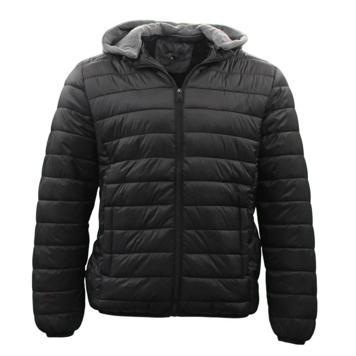 Men’s Puffy Puffer Windproof Hoodie Hooded Sherpa Fur Jacket Quilted ...