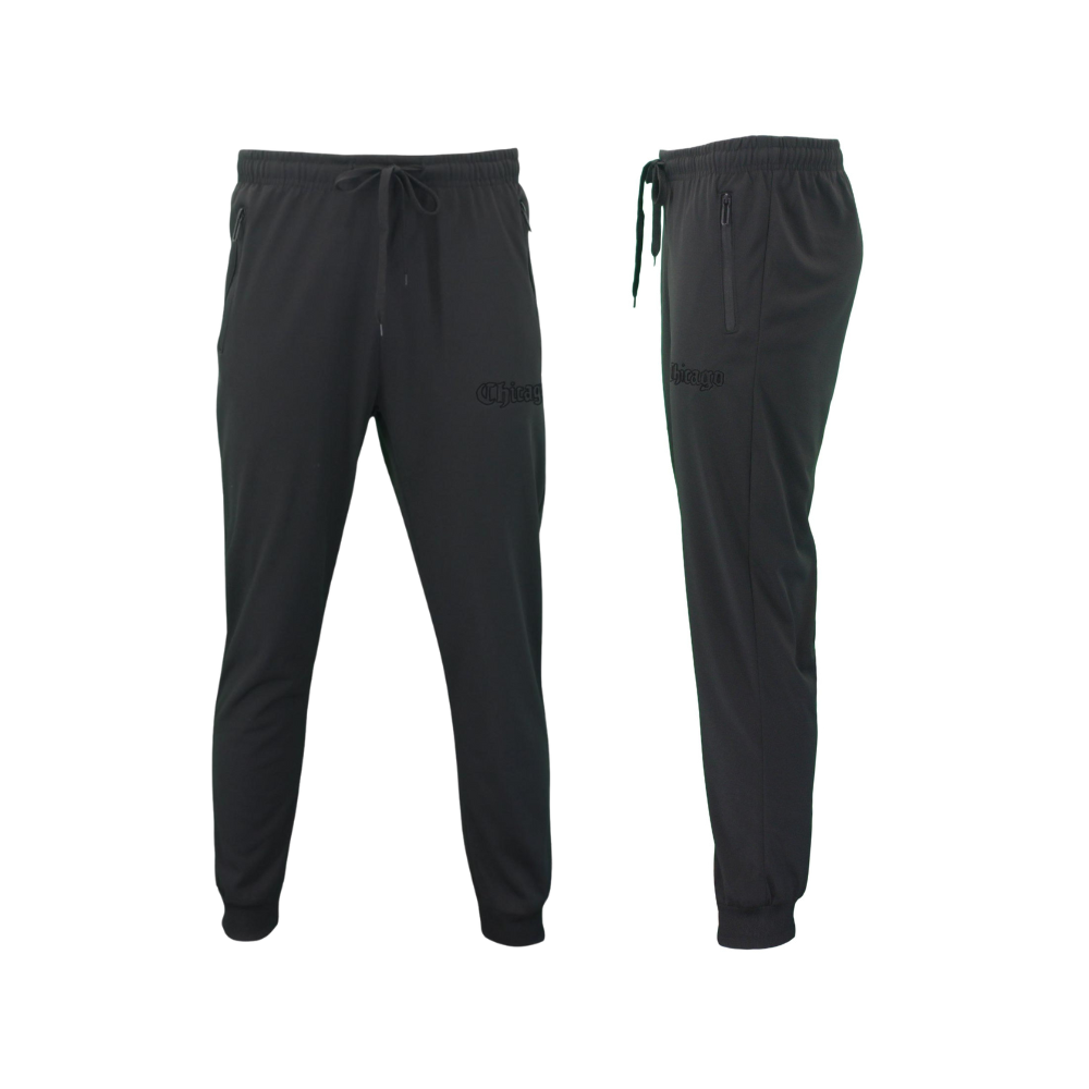 FIL Men's Plain Cuffed Track Pants w Pockets - Light Grey