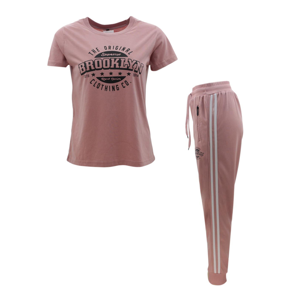 Women's 2pc Summer T-Shirt Track Pants Set Outfit Casual