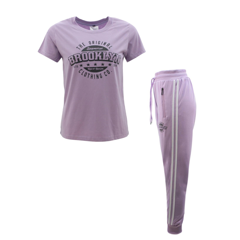 Women's 2pc Summer T-Shirt Track Pants Set Outfit Casual