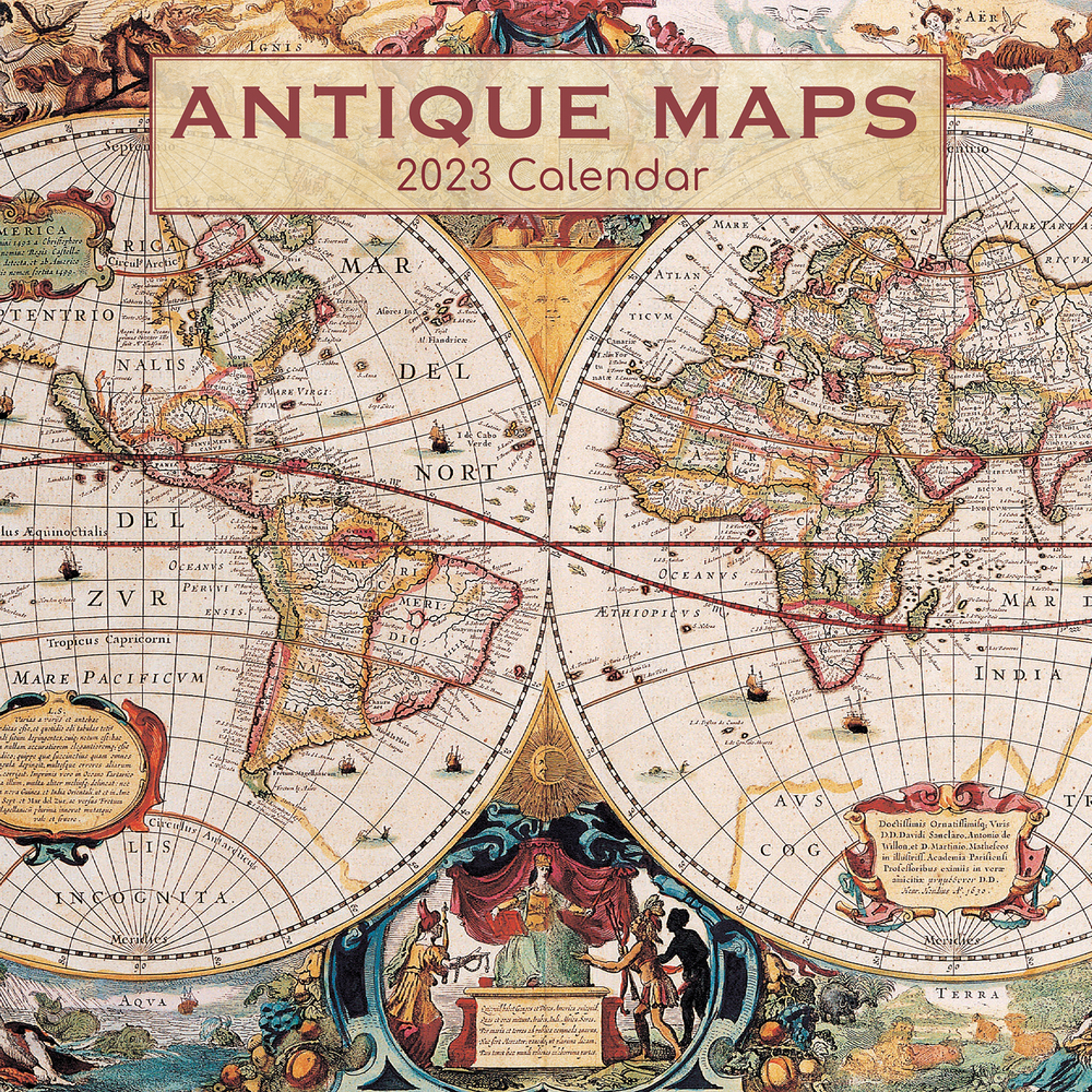 Antique Maps - 2023 Square Wall Calendar 16 month by Gifted Stationery