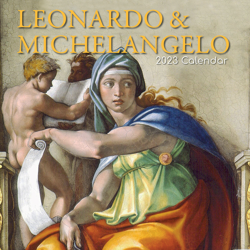 Leonardo & Michelangelo 2023 Square Wall Calendar 16 month by Gifted