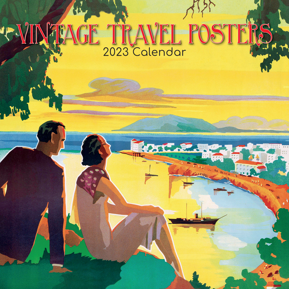 Vintage Travel Posters - 2023 Square Wall Calendar 16 month by Gifted