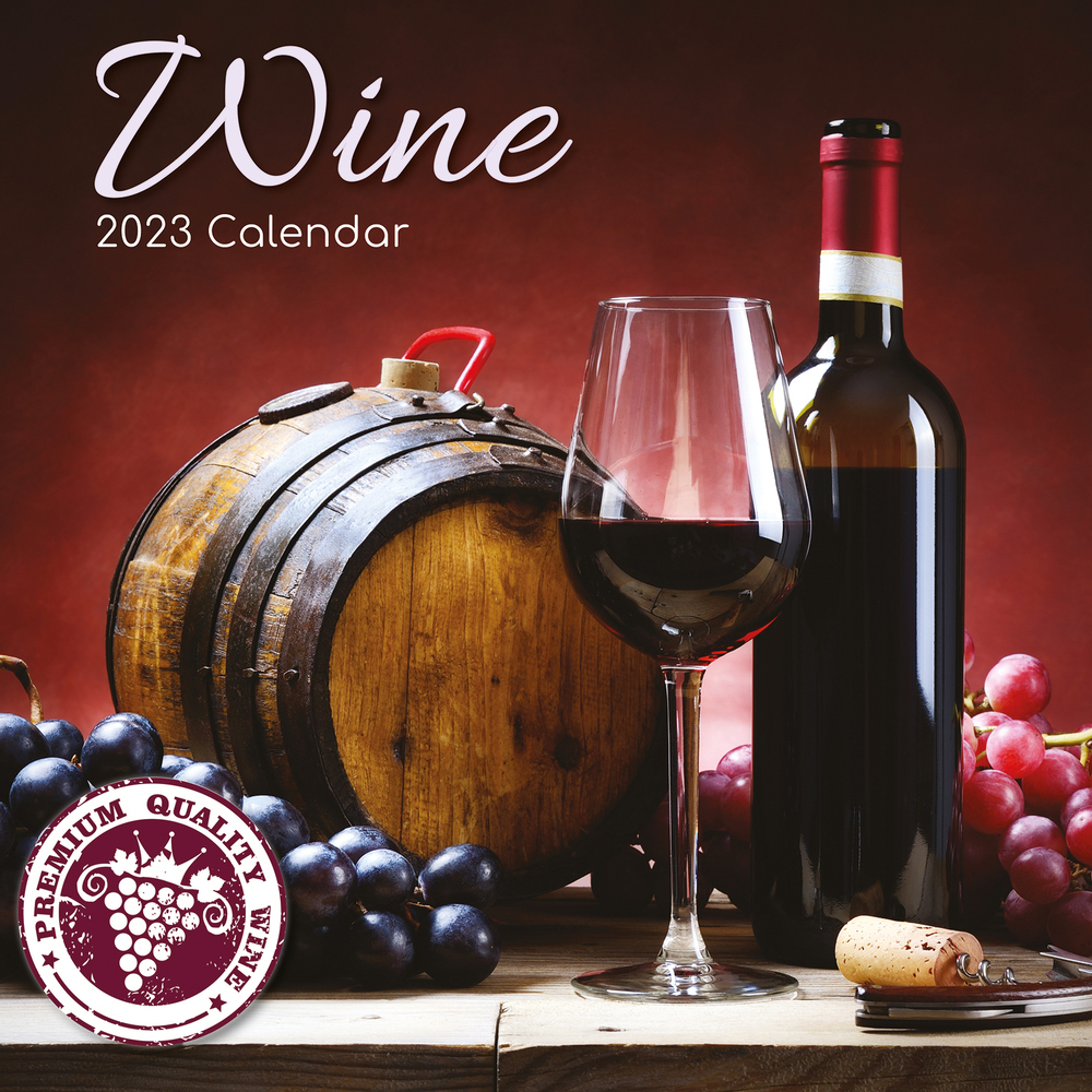 Wine 2023 Square Wall Calendar 16 month by Gifted Stationery