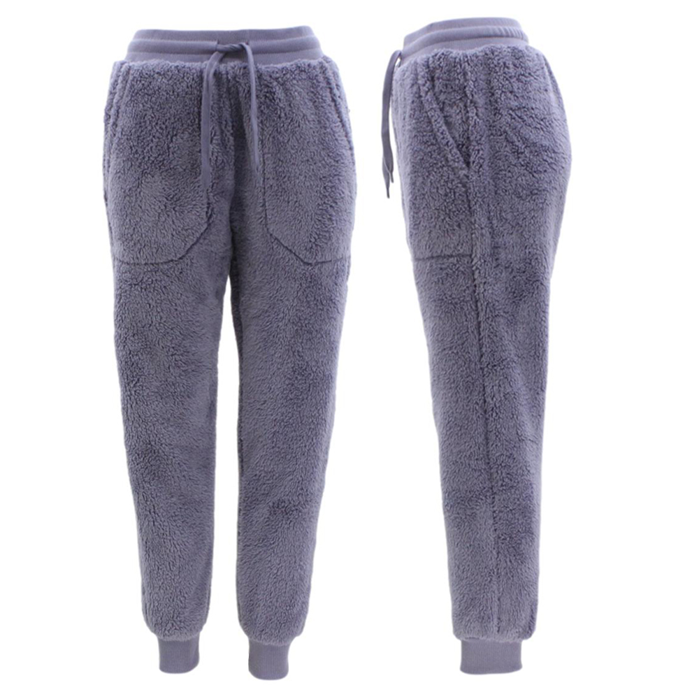 Mens Womens Sherpa Fur Pants Lounge Fleece Sleepwear Fluffy Trousers Winter Ebay