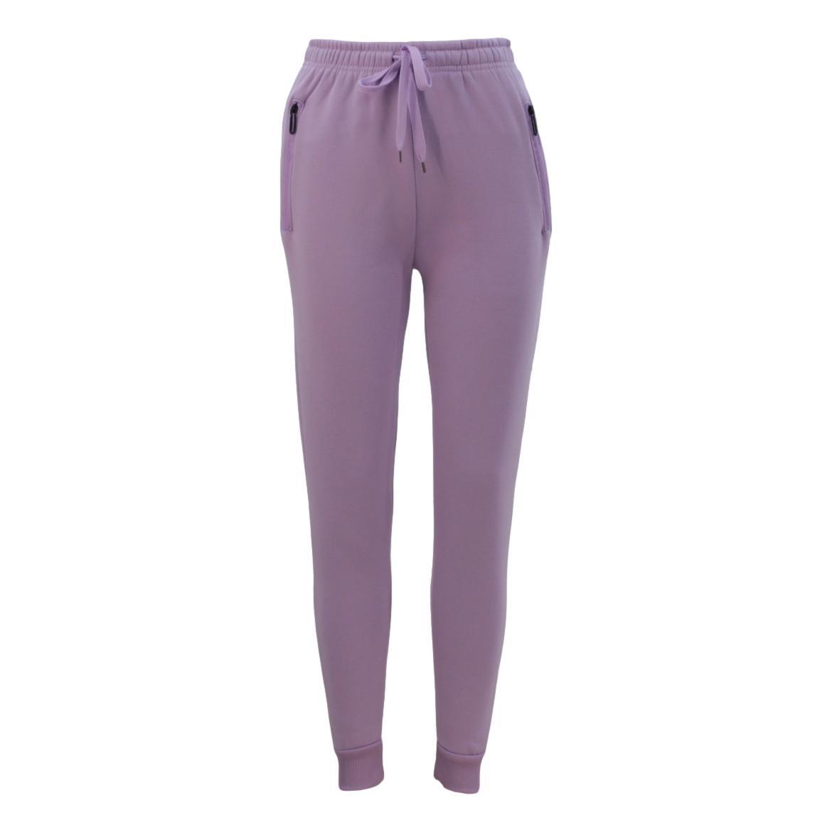 Women's Track Pants Soft Fleece Slim Cuff w Zipped Pockets Ladies Trackies  Basic - Fresh Idea Living