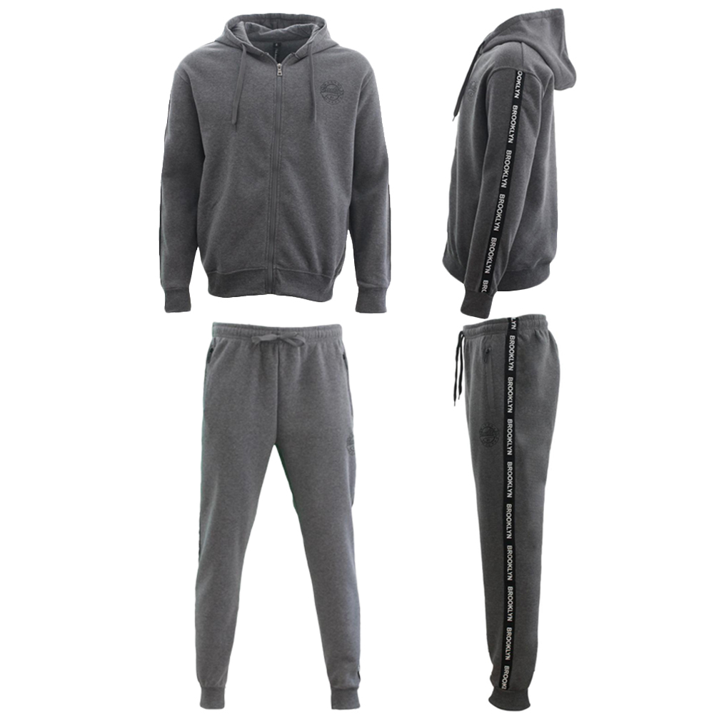 FIL Men's Fleece Zip up Hoodie Track Pants Set Tracksuit Sweatsuit -  Brooklyn