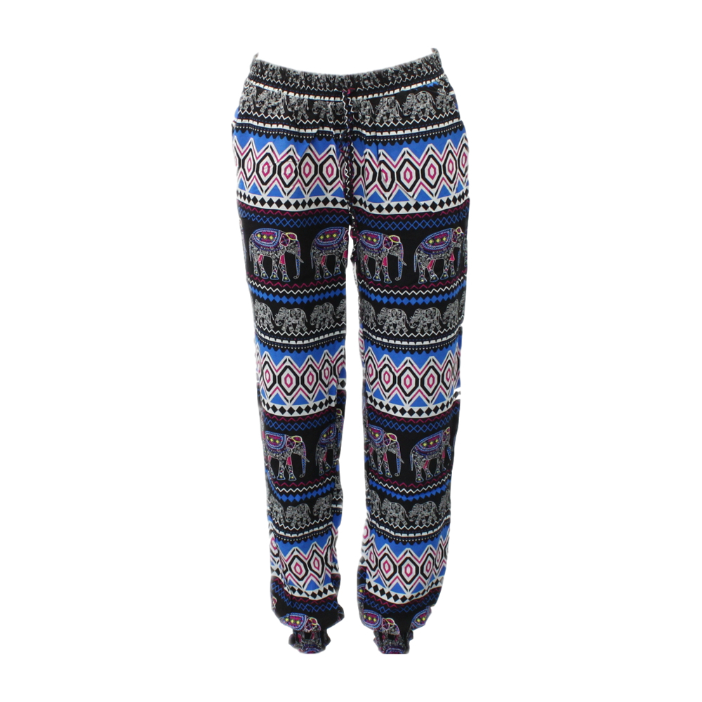 elephant print trousers