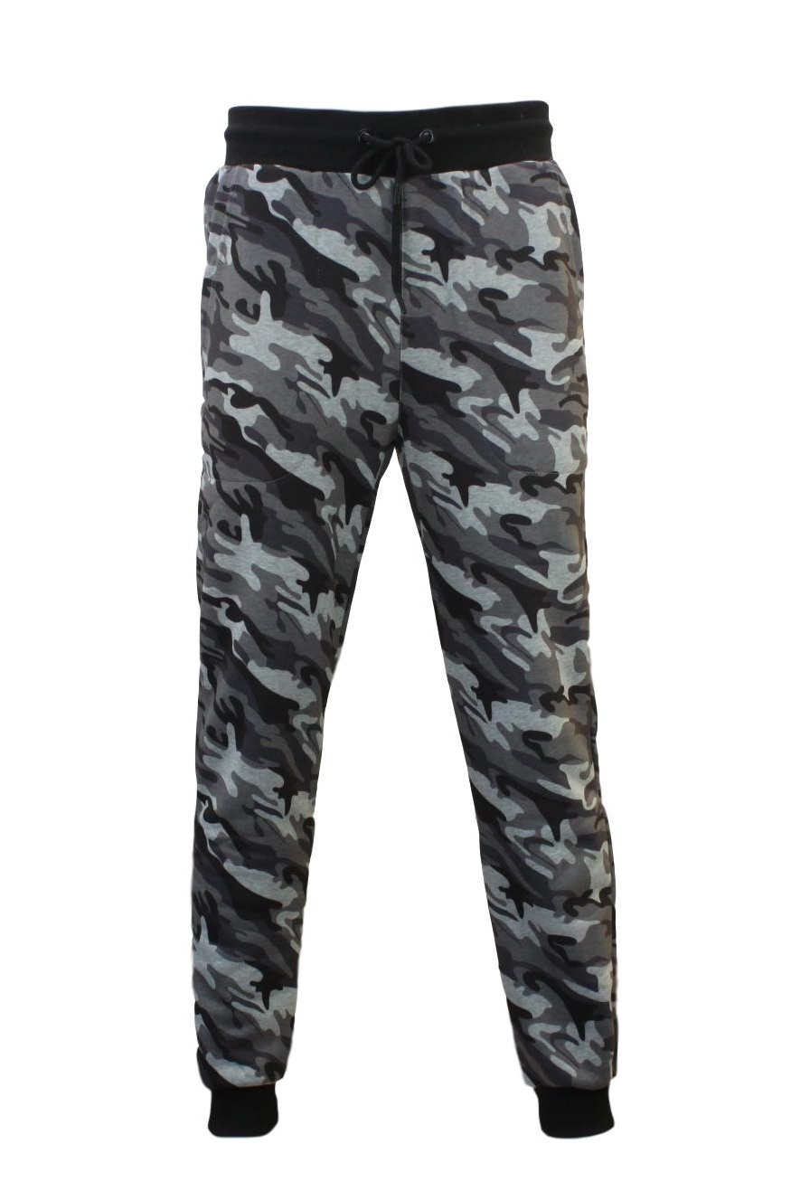 Mens Camouflage Track Pants Jogger Camo Gym Slim Fit Fleeced Trousers Military Ebay