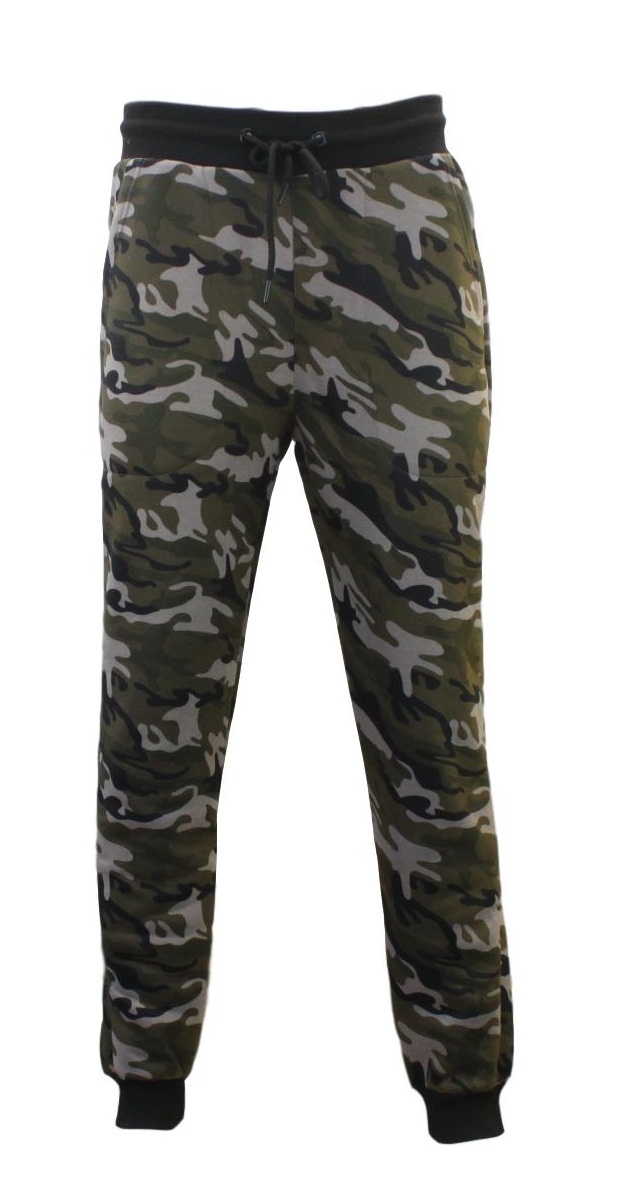 camo joggers black and white