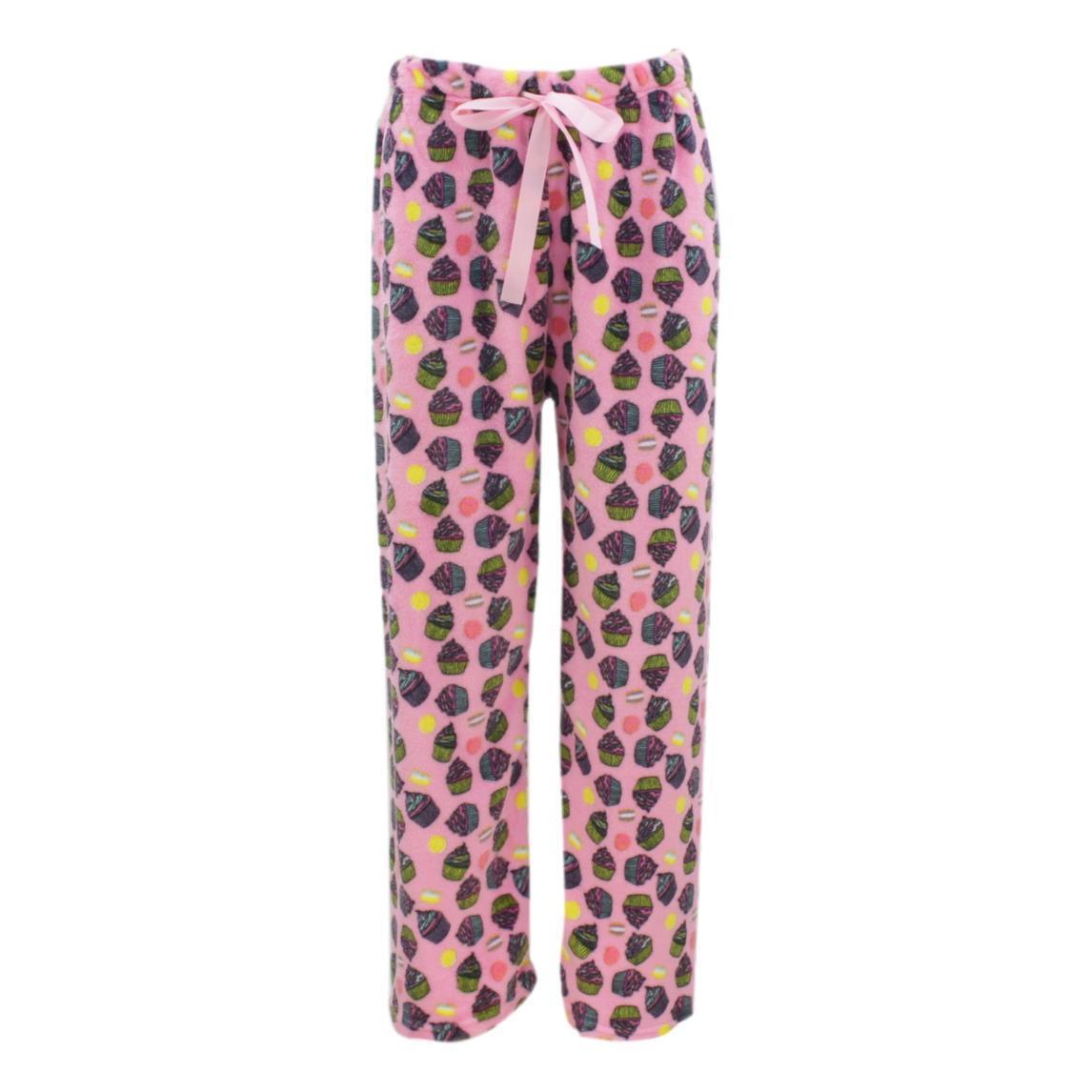 Charmour - Polar fleece PJ pants - Pink plaid. Colour: pink. Size