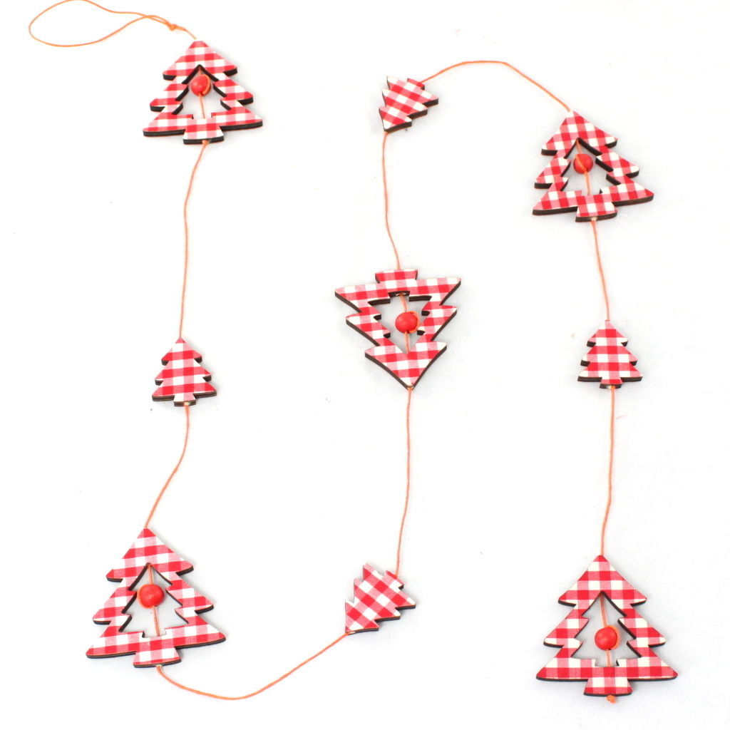 2x Christmas Garland Red Hearts on String Hanging Xmas Decoration Décor 120 cm