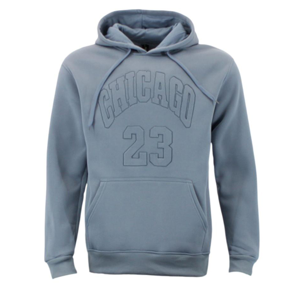 FIL Mens Embossed Fleece Hoodie - Chicago 23 - Smoky Blue