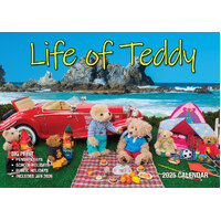 Life of Teddy - 2025 Rectangle Wall Calendar 13 Months by Bartel