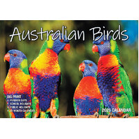 Australian Birds - 2025 Rectangle Wall Calendar 13 Months by Bartel