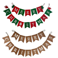 Merry Christmas Banner Decor Hanging Bunting Flag Xmas Wall Decorations