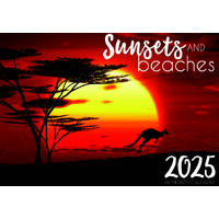 Sunsets & Beaches - 2025 Rectangle Wall Calendar 16 Months by Design Group