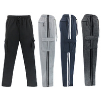 Men's Casual Cargo Jogger Sports Tracksuit Pants w Stripes