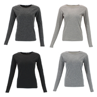 FIL Women's Soft Stretch Long Sleeve Thermal Fleece Crew Neck Top T-Shirt