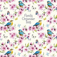 Birdsong Family Organiser - 2025 Wall Calendar 16 month by Gifted Stationery