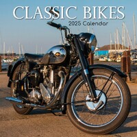 Classic Bikes - 2025 Square Wall Calendar 16 month by Gifted Stationery