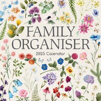 Floral Family Organiser -2025 Square Wall Calendar 16 month by Gifted Stationery