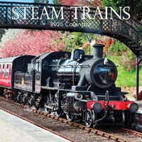 Steam Trains - 2025 Square Wall Calendar 16 month by Gifted Stationery