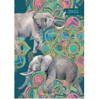 Elephant Elegance - 2025 Diary Planner A5 Padded Cover by The Gifted Stationery