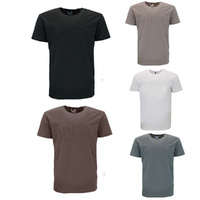 FIL Men's Embossed Cotton Crew Neck T-Shirt Tee Short Sleeve - Brooklyn