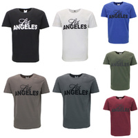 FIL Men's Cotton Crew Neck T-shirt Top Short Sleeve Tee Print - Los Angeles