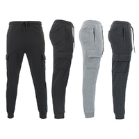 FIL Men's Fleece Cargo Track Pants Slim Cuff Trackies Slacks Tracksuit