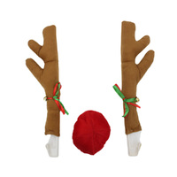 44cm Christmas Car Decoration Kit Plush Rudolf The Reindeer Antlers and Red Nose