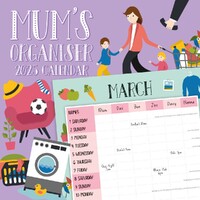 Mum's Organiser - 2025 Square Wall Calendar 16 month by Red Robin