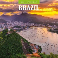 Brazil  - 2025 Square Wall Calendar 16 month by Red Robin