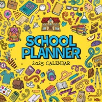 School Planner - 2025 Square Wall Calendar 16 month by Red Robin