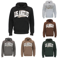 FIL Mens Fleece Hoodie Pullover Hooded Embroidered Jumper Sweater- LOS ANGELES