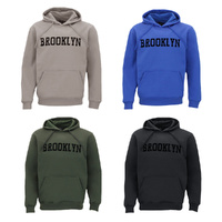 FIL Mens Adult Fleece Hoodie Pullover Hooded Jumper Sweater - BROOKLYN