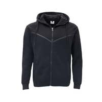 FIL Men's Fleece Zip up Hoodie Sweater Jacket Reflective Stripe Zipped Pockets