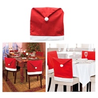 8x Santa Clause Hat Chair Cover Christmas Dinner Table Xmas Party Decor
