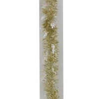 5x Luxury Christmas Tinsel Garland - Gold Holly Mixed (2M)