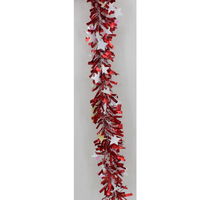 5x Luxury Christmas Tinsel Garland - Star_Red(2M)