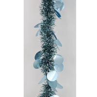 5x Luxury Christmas Tinsel Garland - Baubles_Snow Tips Blue(2M)