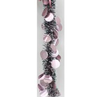 5x Luxury Christmas Tinsel Garland - Baubles_Snow Tips Purple(2M)