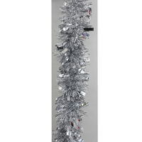 5x Luxury Christmas Tinsel Garland - Silver Mixed (2M)