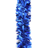 5x Luxury Christmas Tinsel Garland - Blue Thick Matt