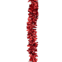 5x Luxury Christmas Tinsel Garland - Red Thick Matt