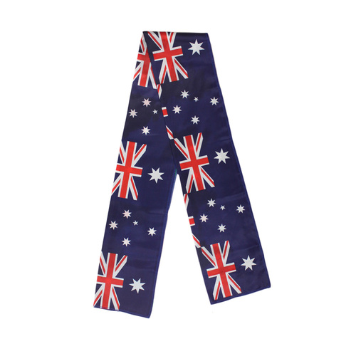 Australian Flag Souvenir Scarf Australia Day Party Sports Cricket [Design: A]